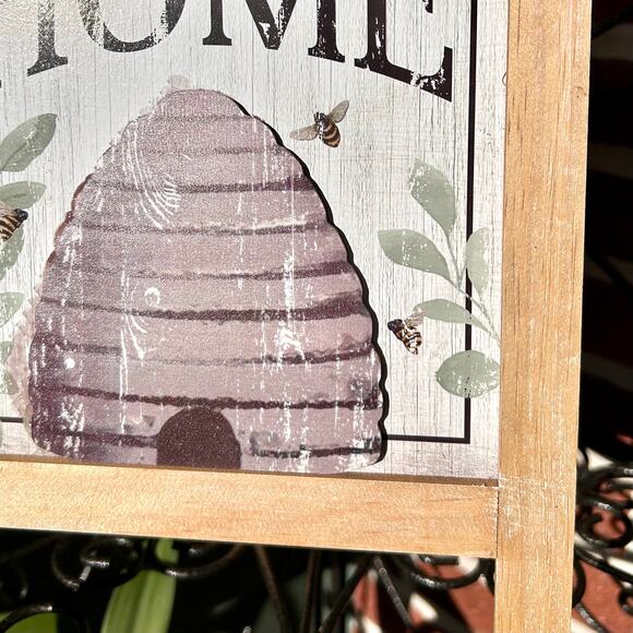NEW Ashland 14 in. "Welcome Home" Beehive Tabletop Decor Wooden Easel Sign - Picture 3 of 9